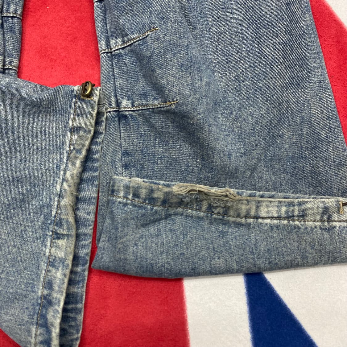 밴딩 와이드 멀티카고 데님팬츠 L 상품이미지5