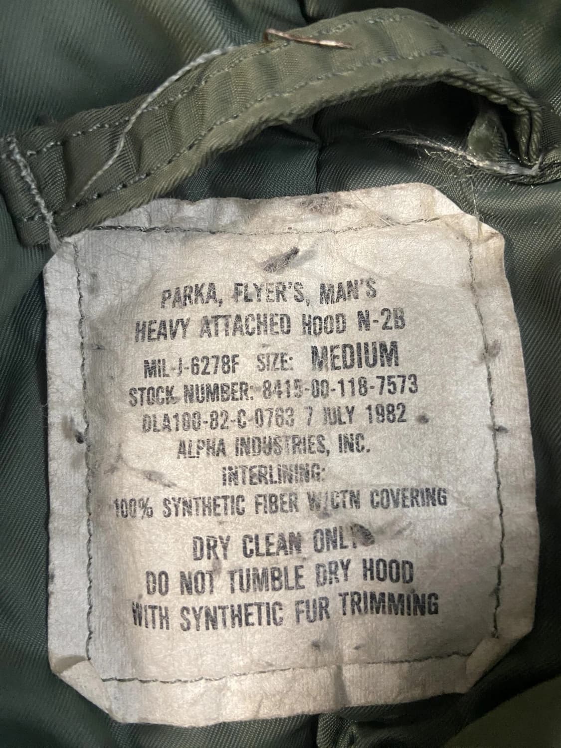 00s 알파 인더스트리 N-2B 플라이트 자켓 상품이미지2