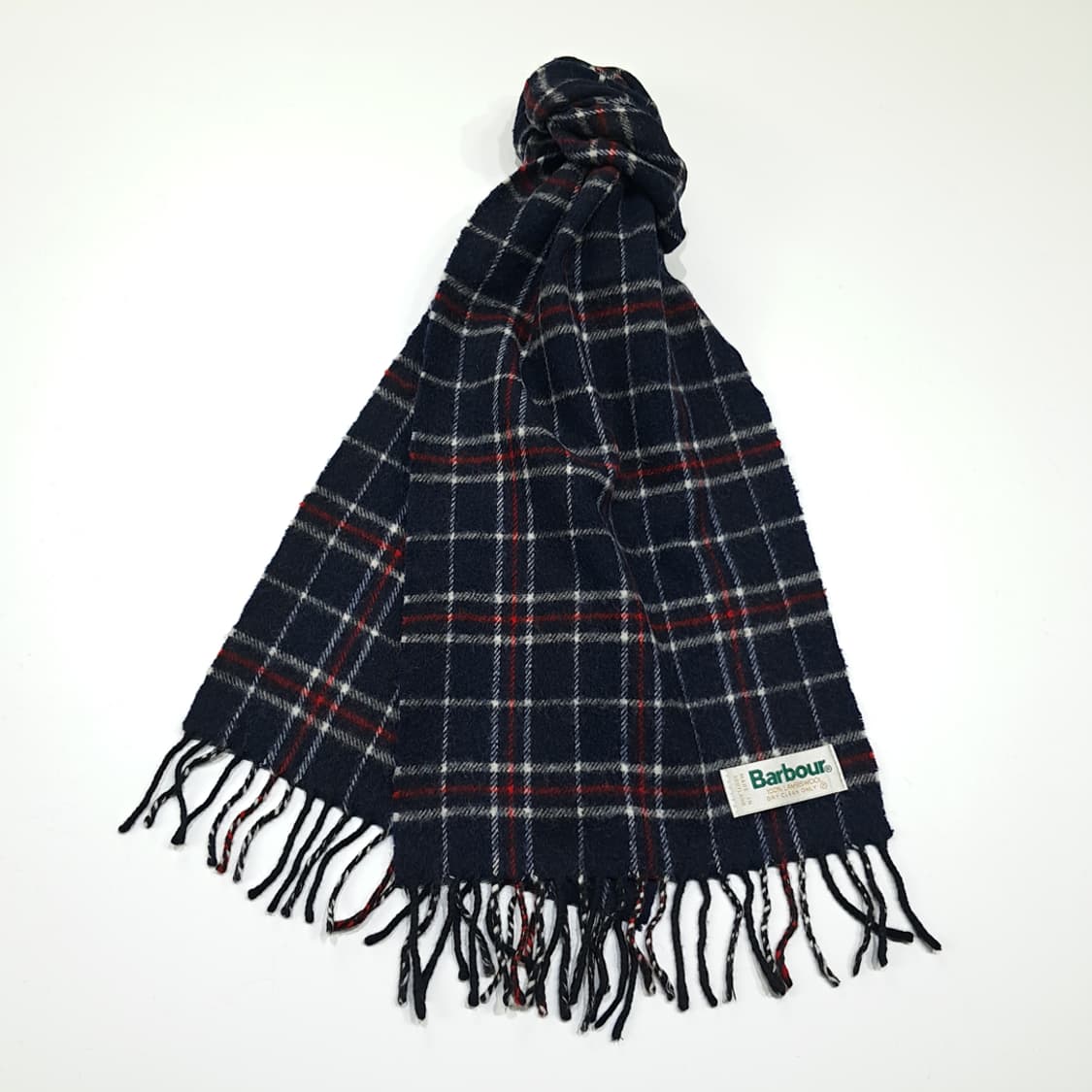 MX469 바버 스코틀랜드판 램스울 타탄 네이비레드 머플러 목도리 상품이미지2