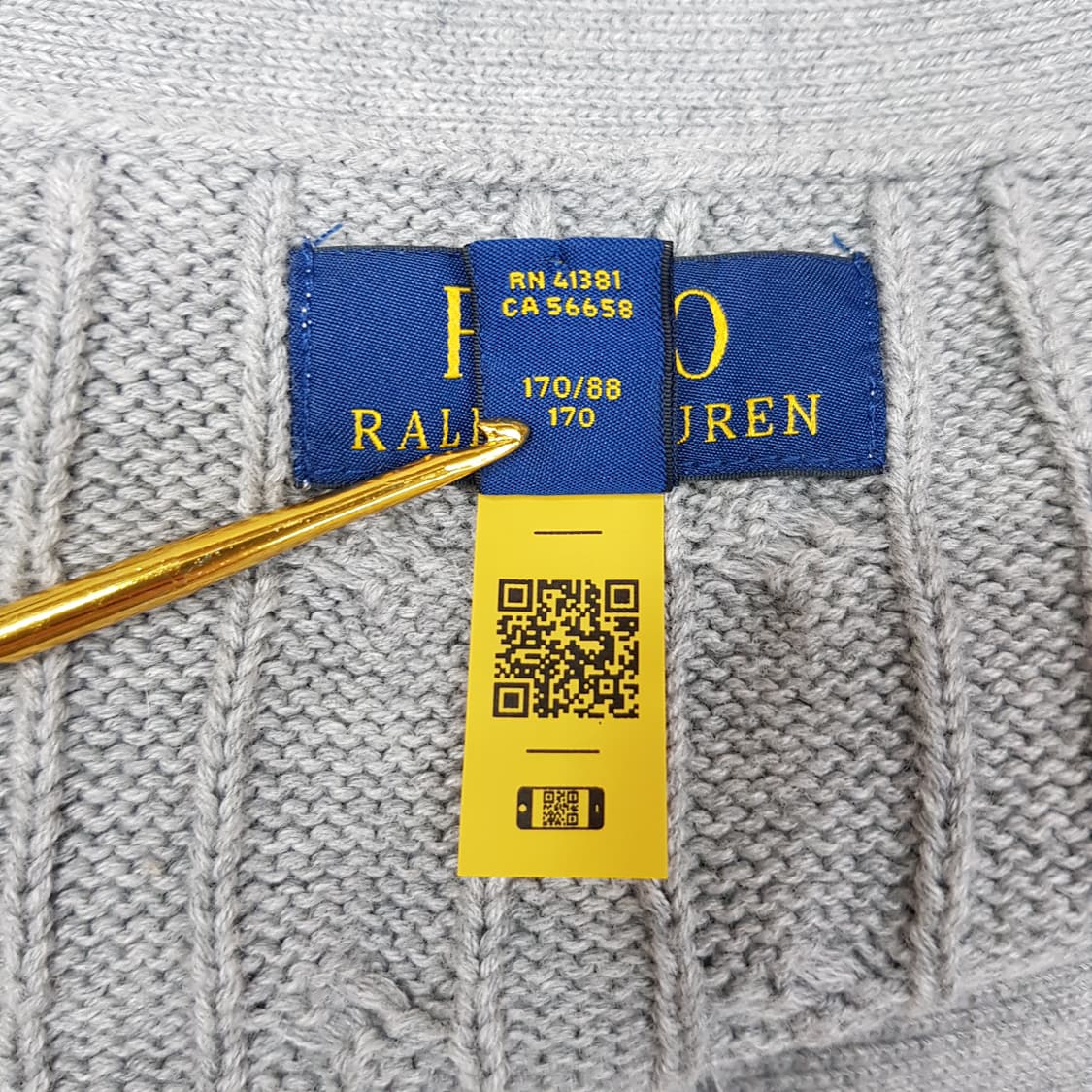 폴로 랄프로렌  케이블 코튼 브이넥 가디건 보이즈 XL사이즈 상품이미지6