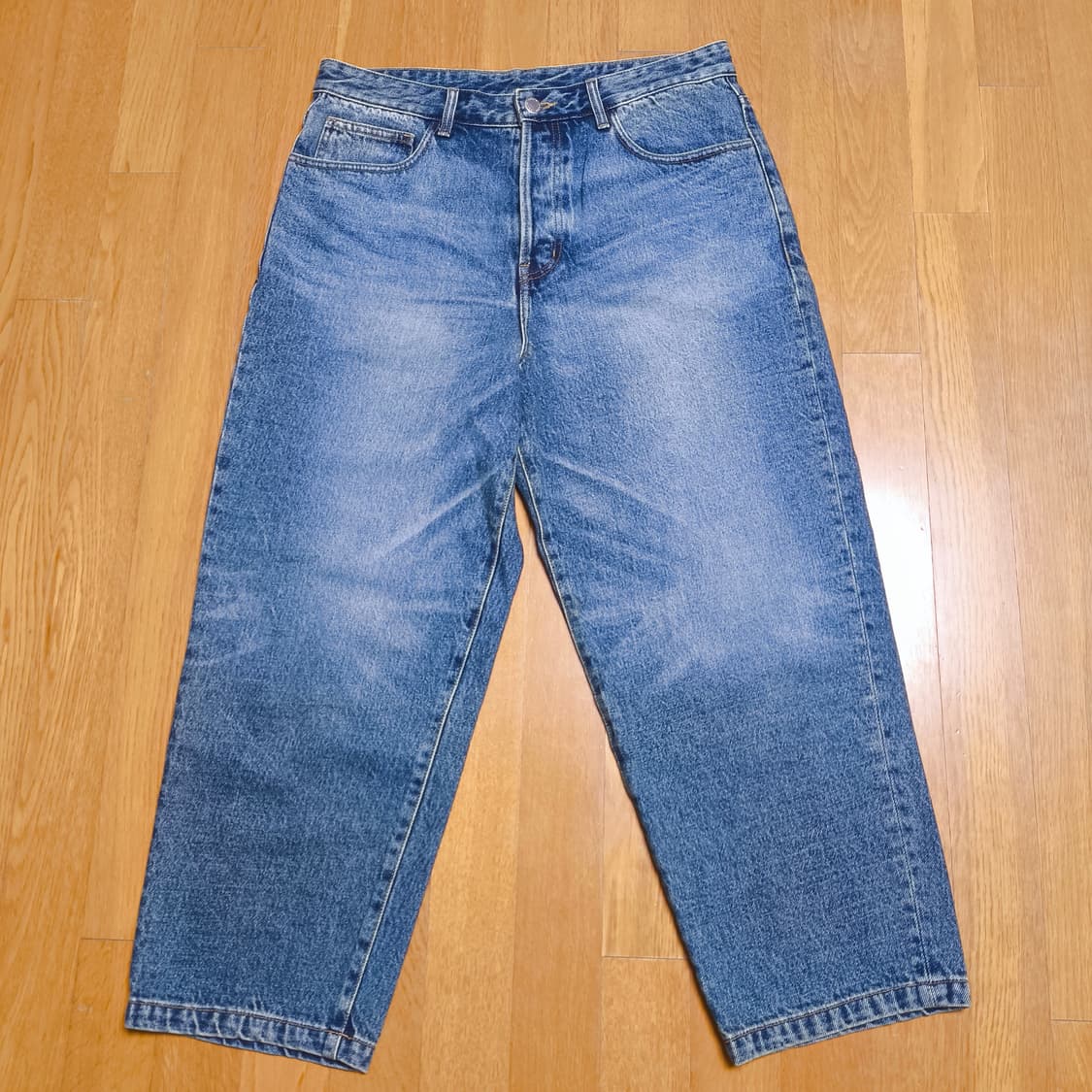 [50] 솔리드 옴므 중청 와이드 데님 팬츠 상품이미지3