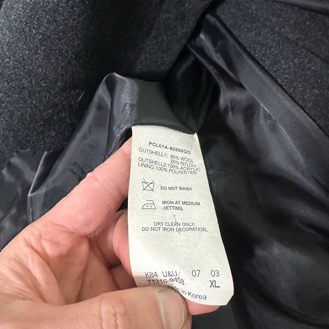 105 XL 리바이스 챠콜 로고배색 울자켓 상품이미지9