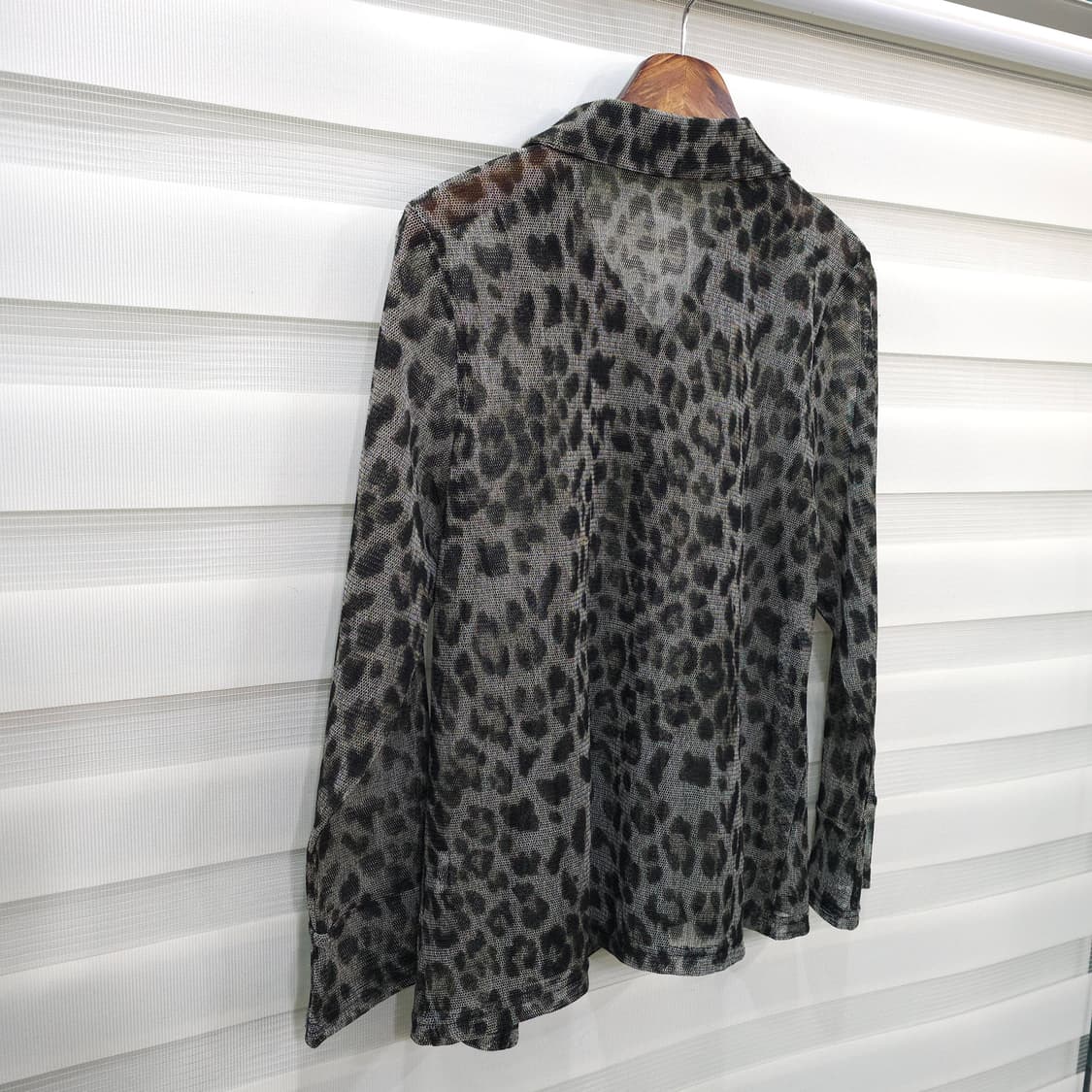 CalabaZa 레오파드 시스루 블라우스 셔츠- 우먼M-L 상품이미지5