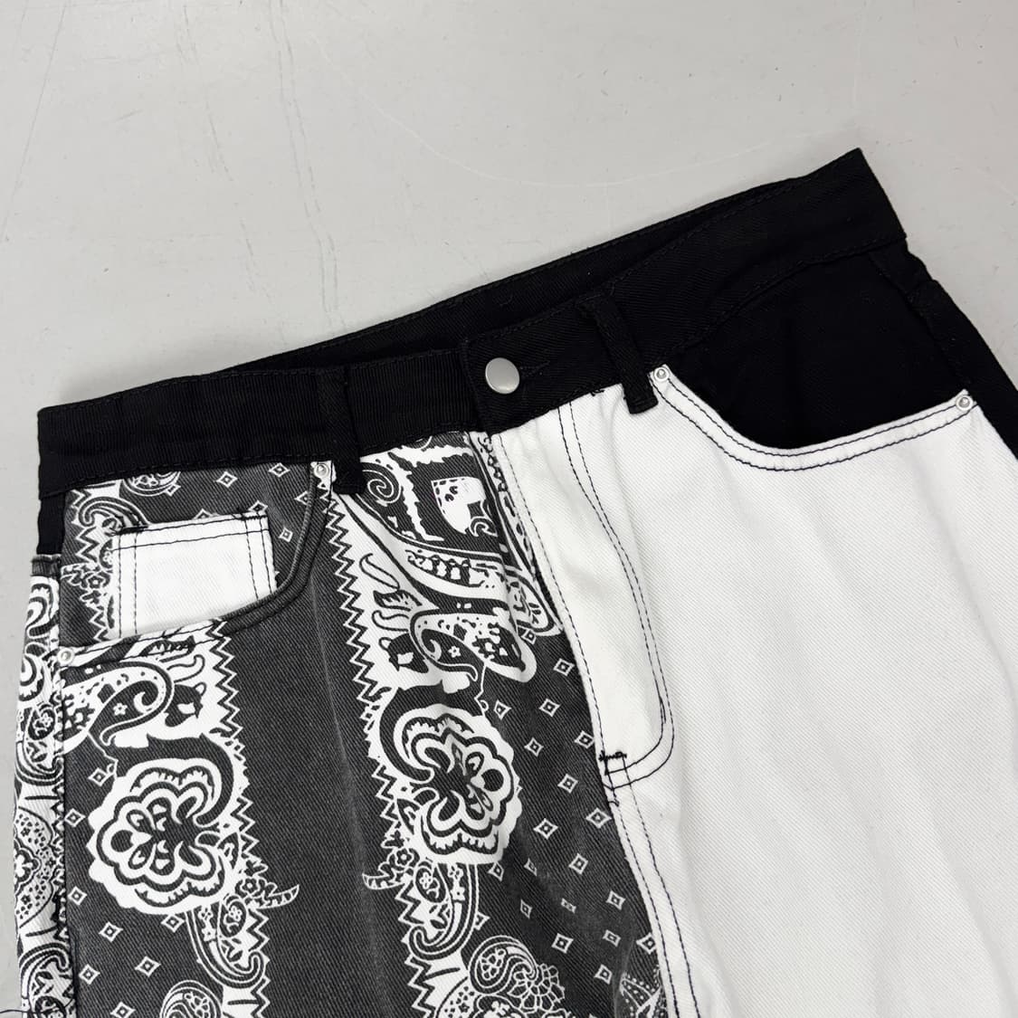 반다나 패치워크 리메이크 와이드 팬츠 상품이미지4