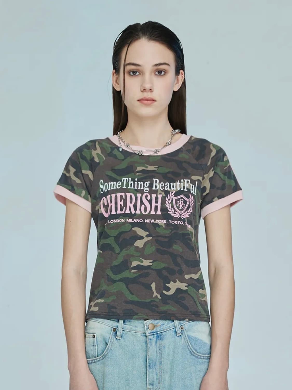 라티젠 카모 반팔티 L10 CHERISH TRACK T-SHIRT(KHA 상품이미지2