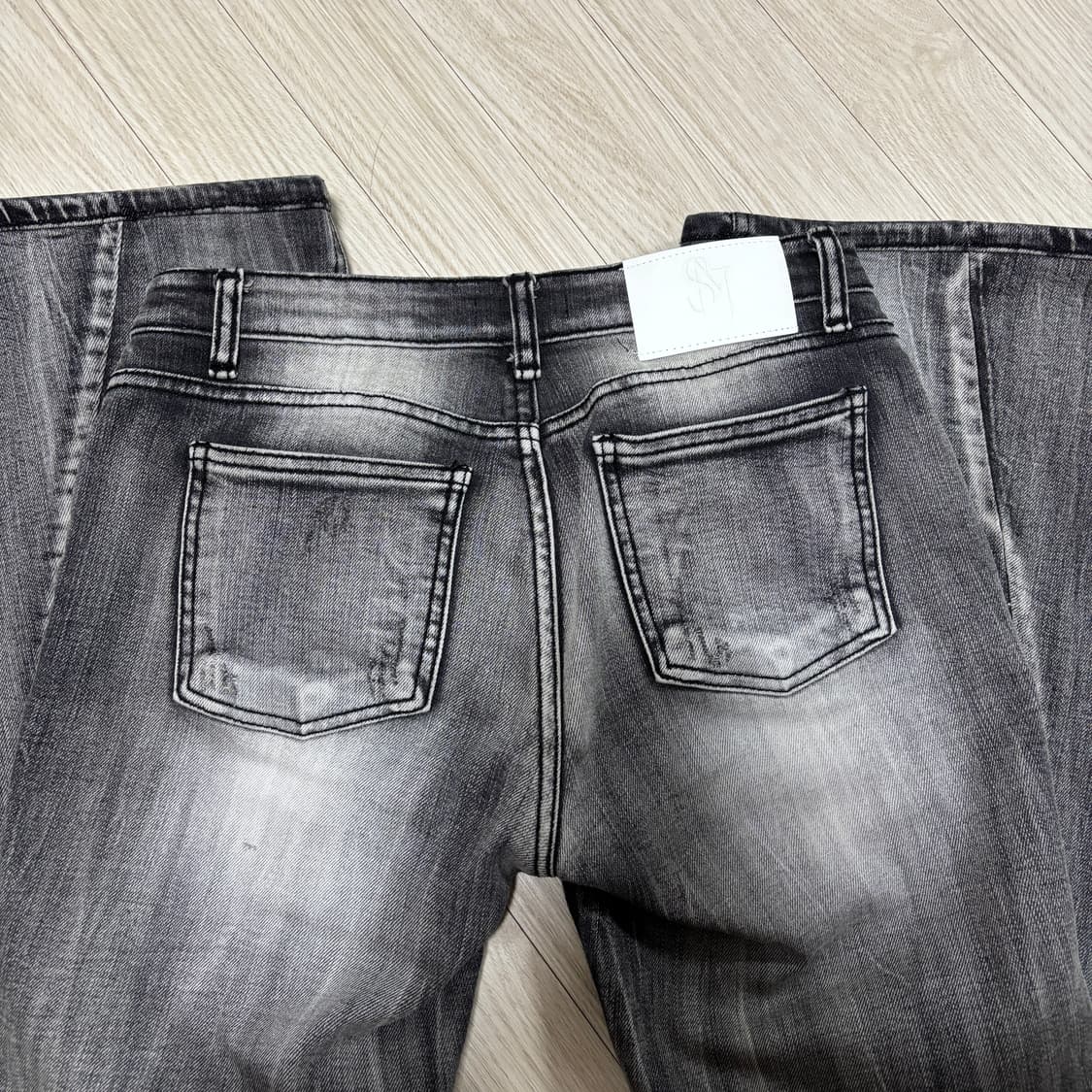 시너진 언발란스 브러쉬 데님 팬츠 그레이 S 상품이미지10