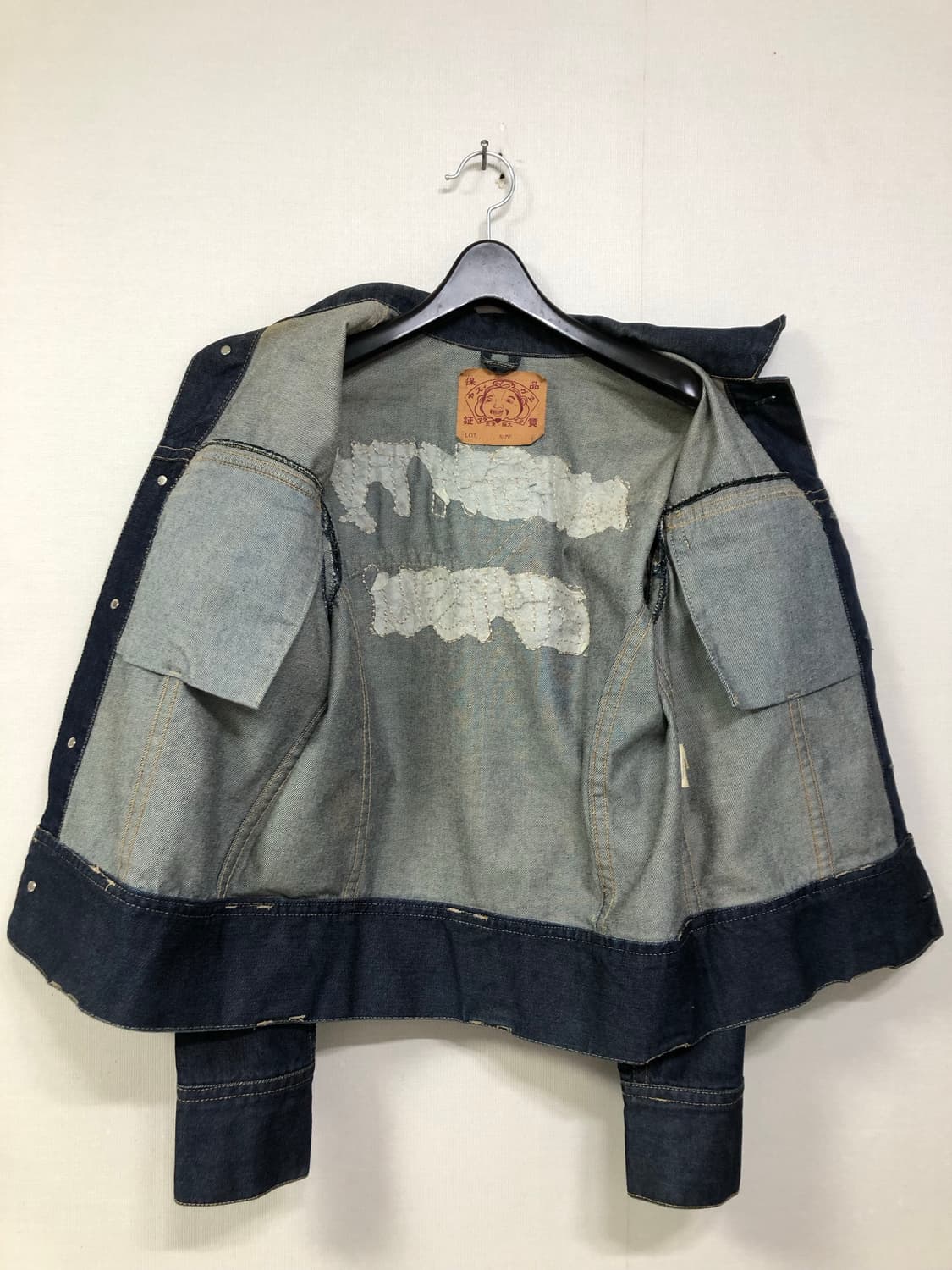 Evisu 에비수 야마네 재팬 스펠아웃 자수 데님 트러커 아메카지 청자켓 상품이미지8