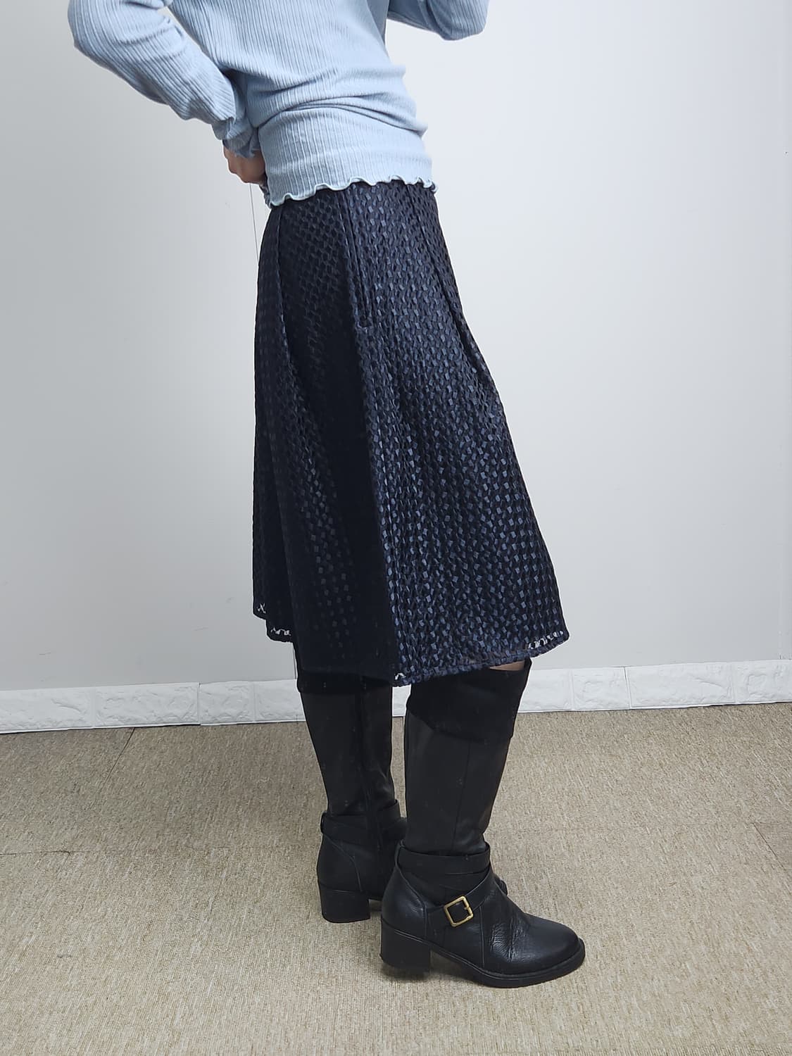 (23 vingt-trois)사각 자수 스커트 상품이미지3