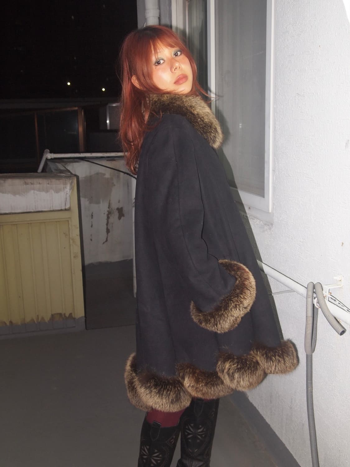 빈티지 퍼 트리밍 코트 상품이미지2