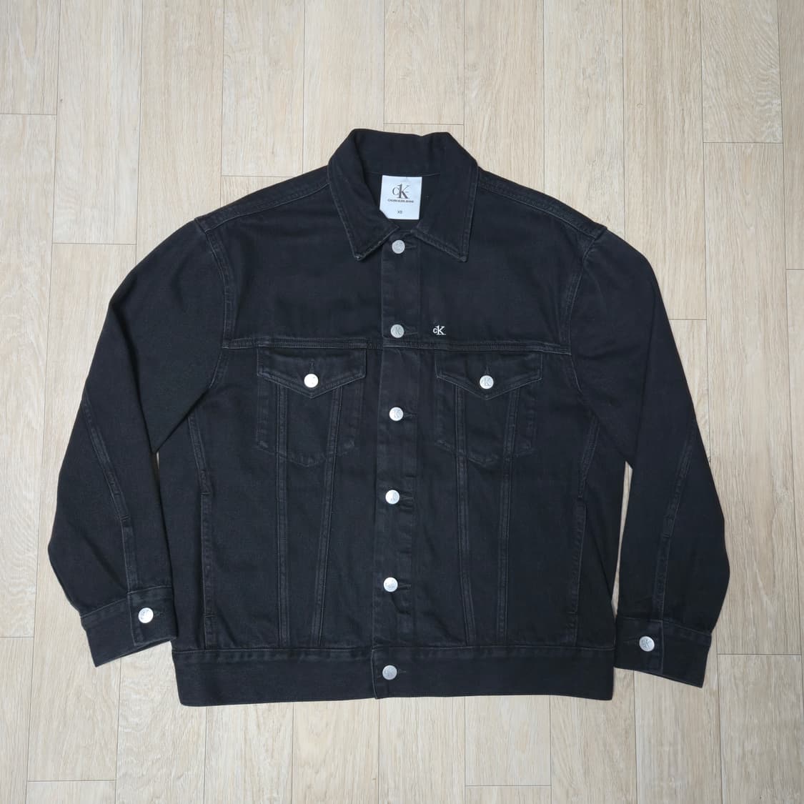 캘빈클라인 블랙 흑청 트러커 데님 자켓 상품이미지1