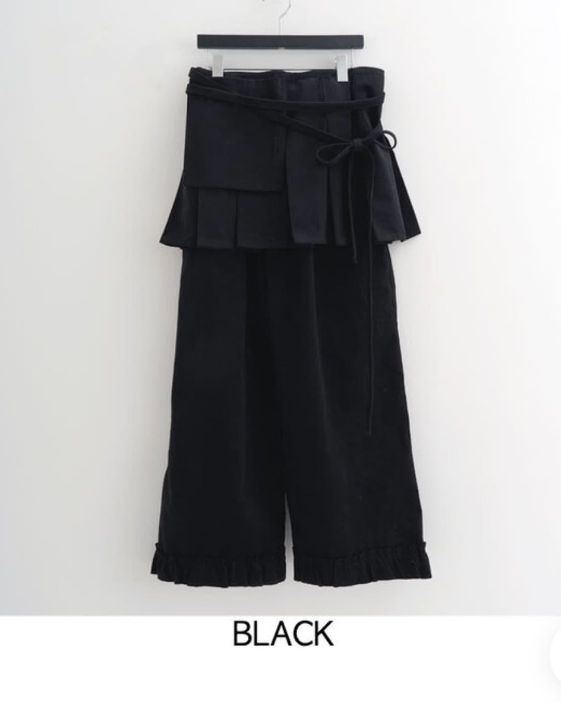 프릴 랩 스커트 팬츠 세트 치마바지 (블랙/차콜) 새상품 상품이미지7