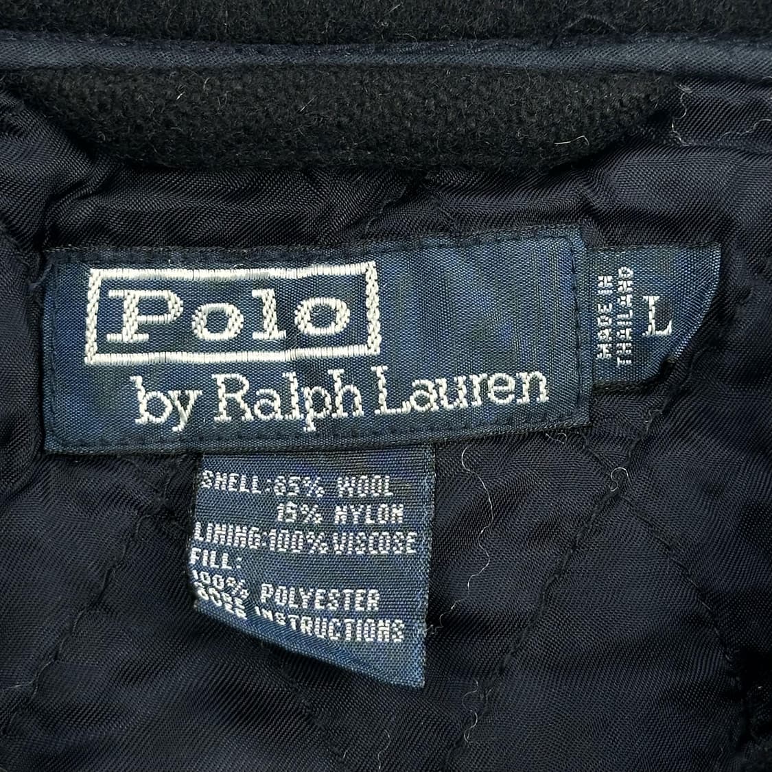 90s 폴로 랄프로렌 울 모직 앨보우 패치 블루종 L 상품이미지8