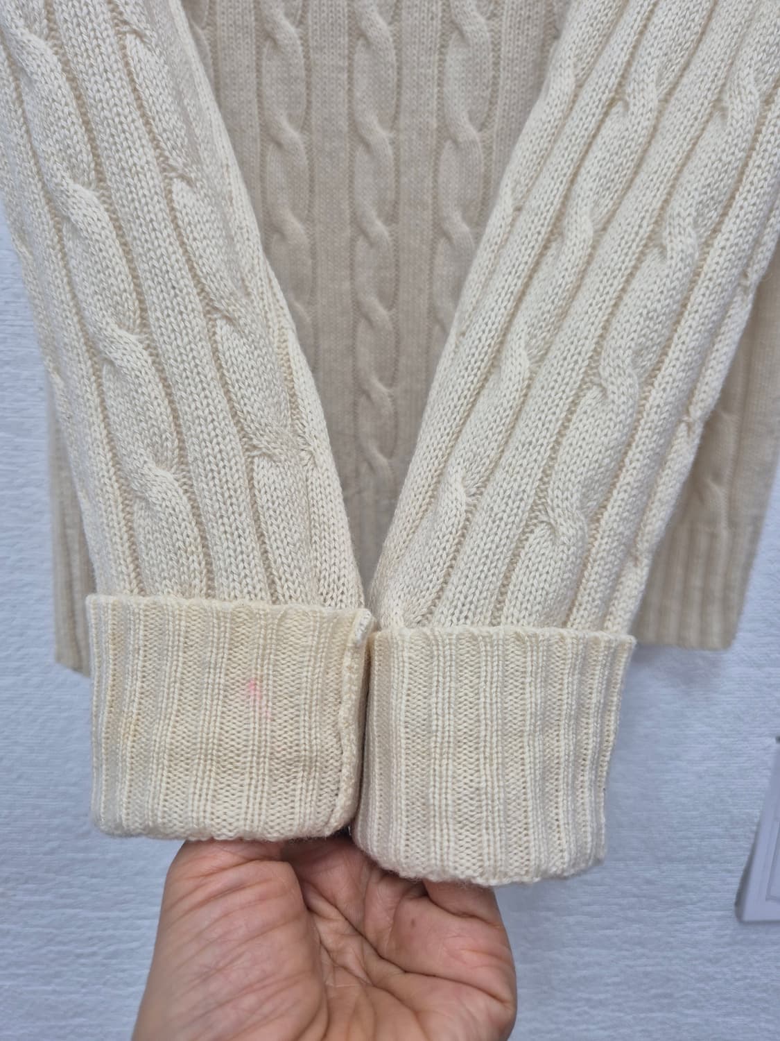 폴로 케이블 꽈배기 반집업 니트 / 55(정품) 상품이미지4