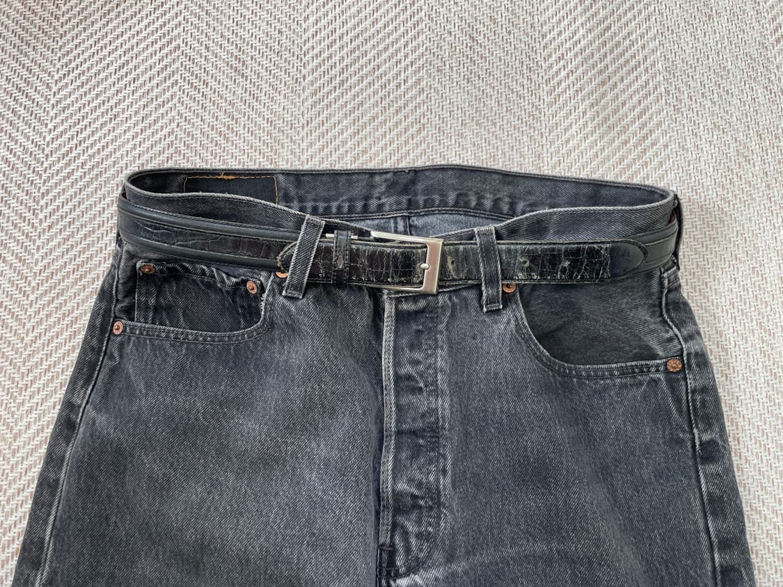 빈티지 실버버클 레더 벨트  상품이미지1