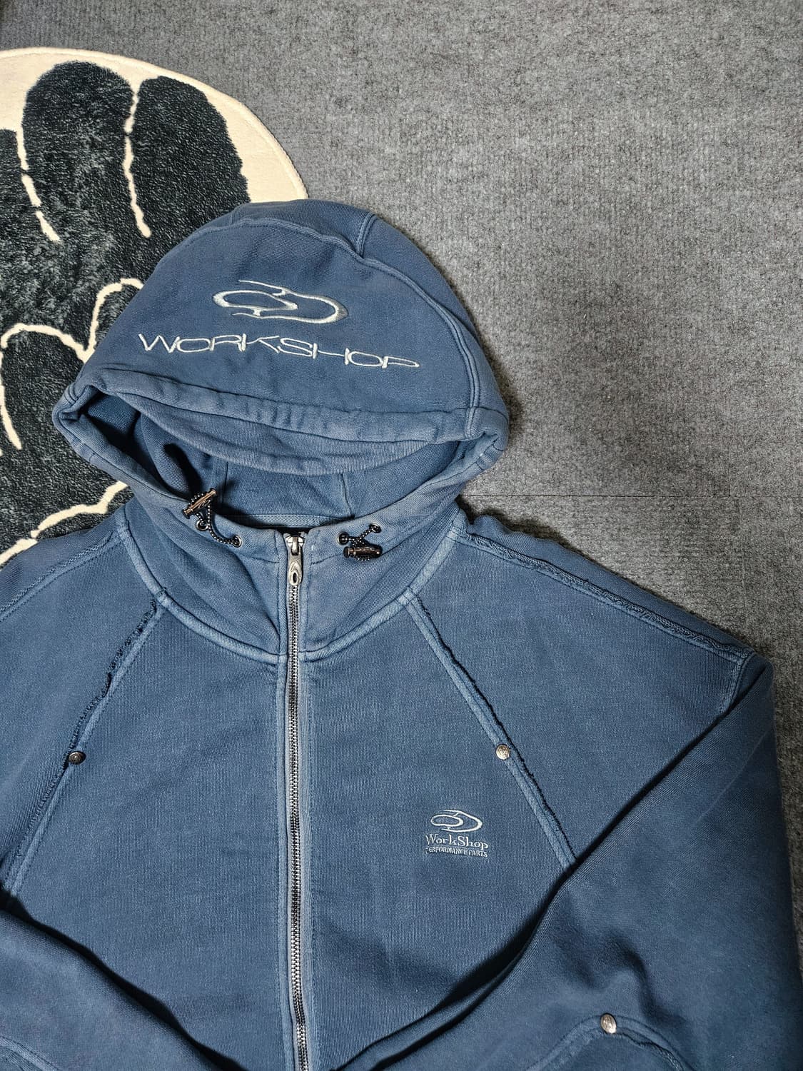 트래블 워싱 절개 스터드 캡 후드집업 상품이미지3