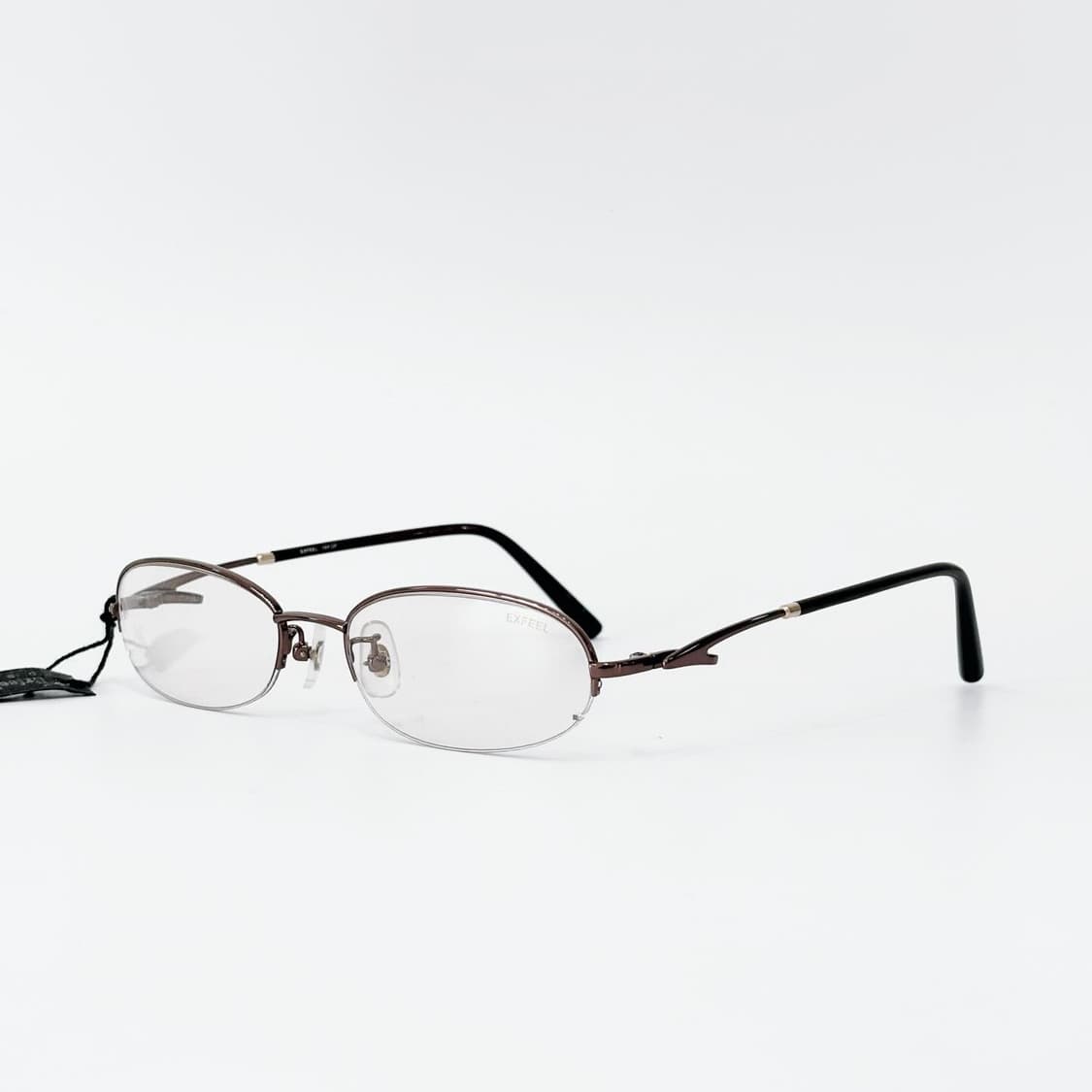 EXFEEL 브라운 반무테 데드스탁 빈티지안경 상품이미지2