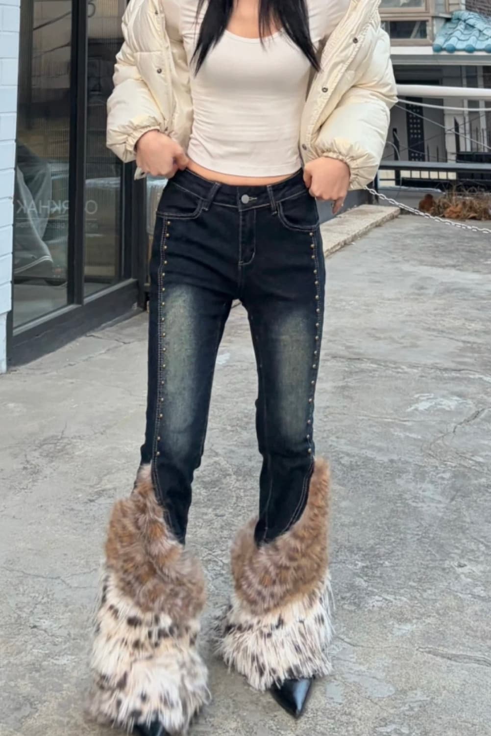 Y2k부츠컷 팬츠 바지 워싱 가루 상품이미지1