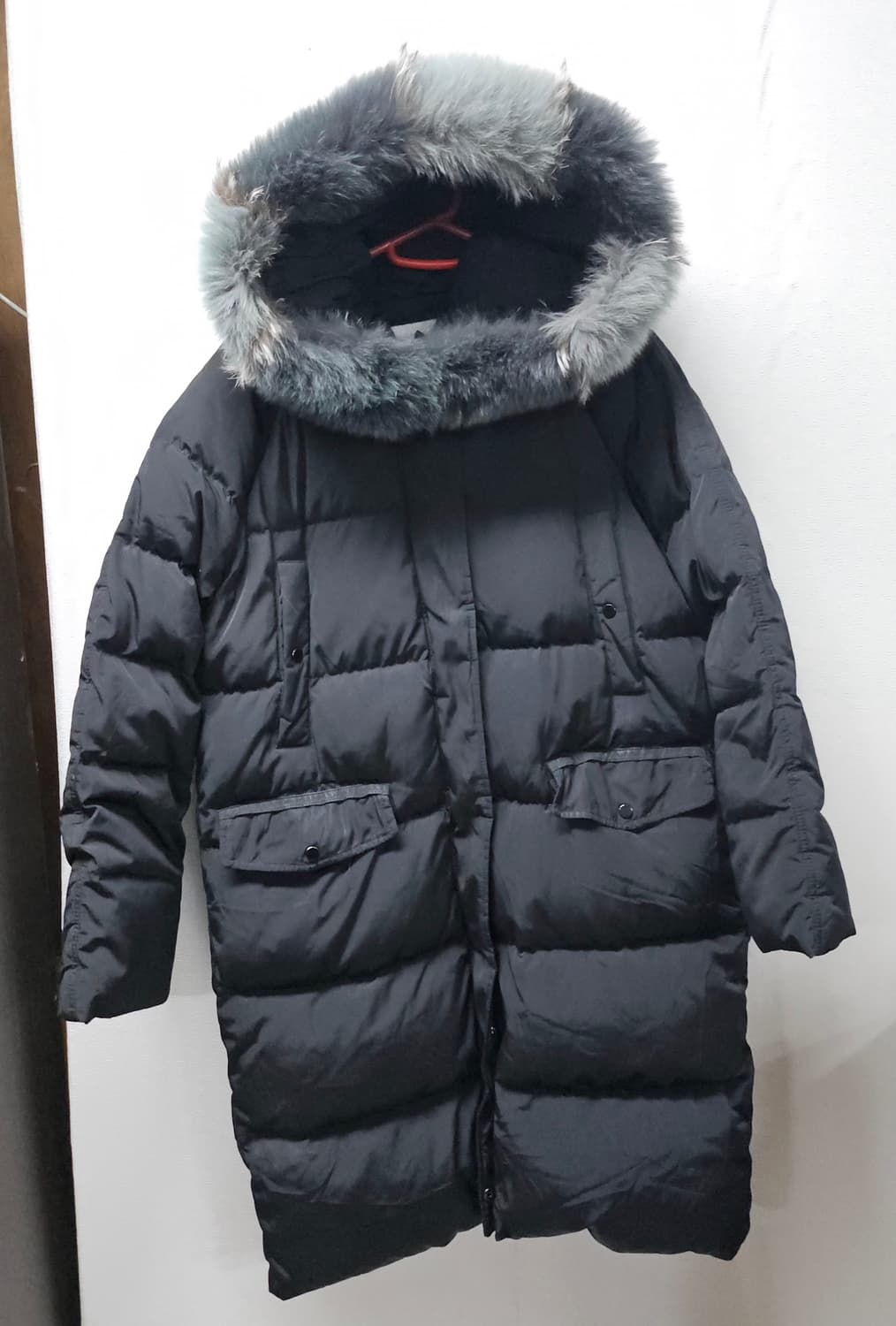 아놀드바시니 후드 폭스퍼 롱 패딩 블랙  L 상품이미지1