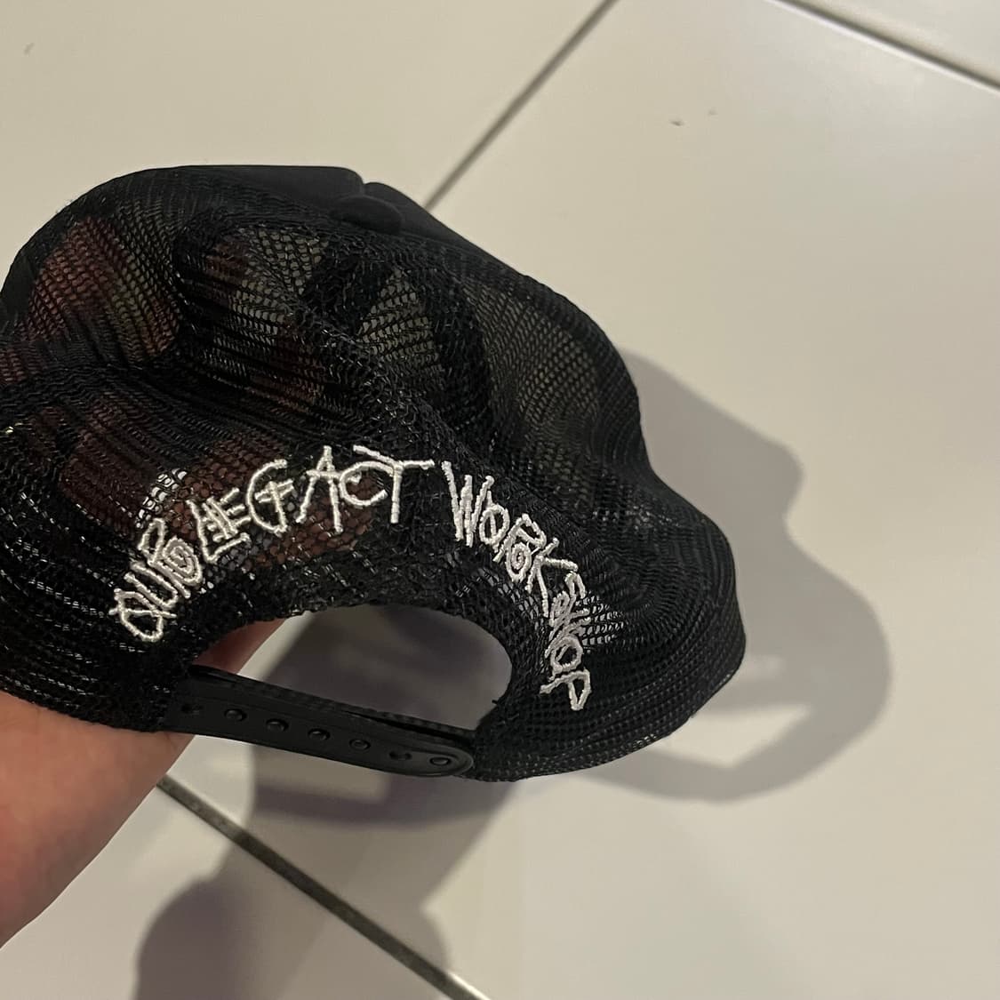 스투시 x 아워레가시 워크샵 블랙 트러커캡 상품이미지2