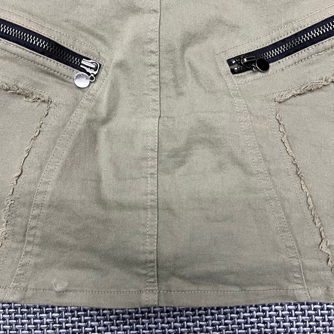 에고이스트 갸루 펑크 카키 지퍼 스커트 상품이미지5