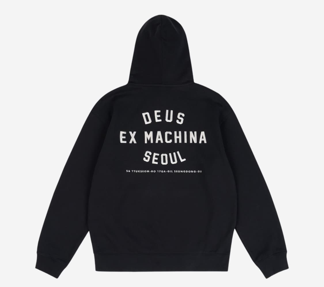 [S] 데우스 엑스 마키나 서울 컬리지 어드레스 후드집업 블랙 새상품 상품이미지1