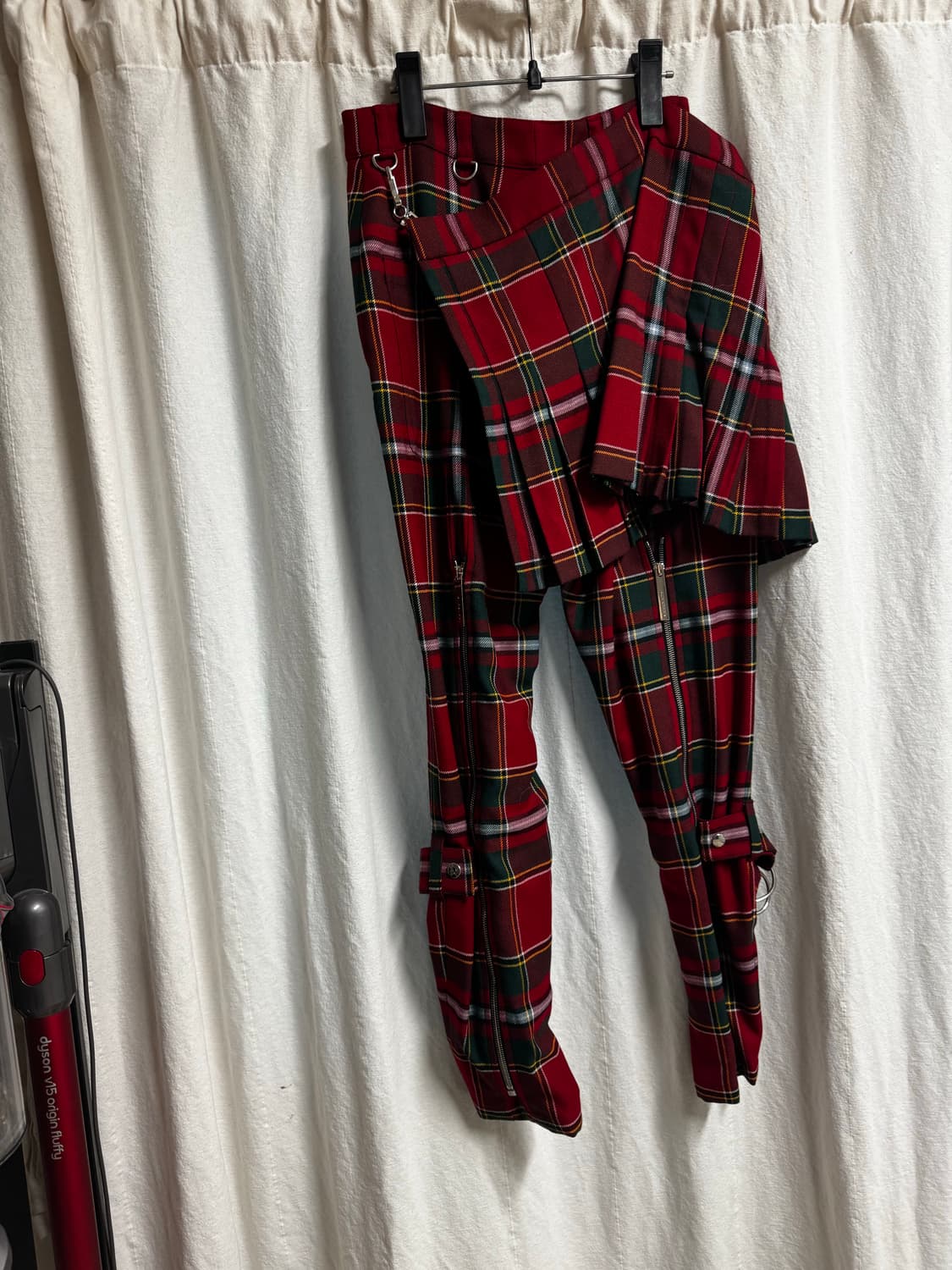 버버리 레드 체크 스커트 팬츠 UK6(s) 상품이미지3