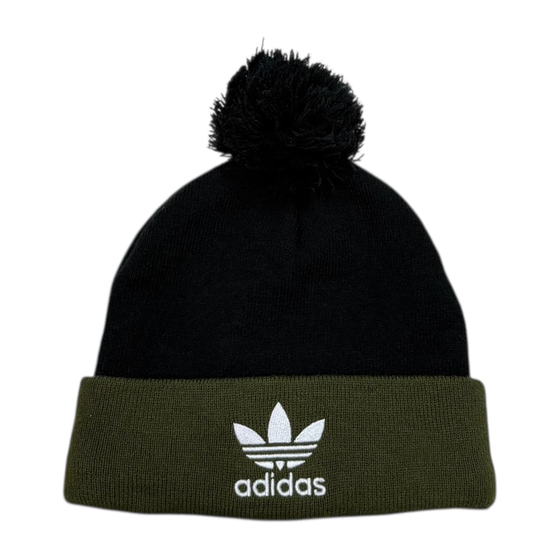아디다스 트레포일 방울 폼폼 카키 블랙 비니 모자 상품이미지1