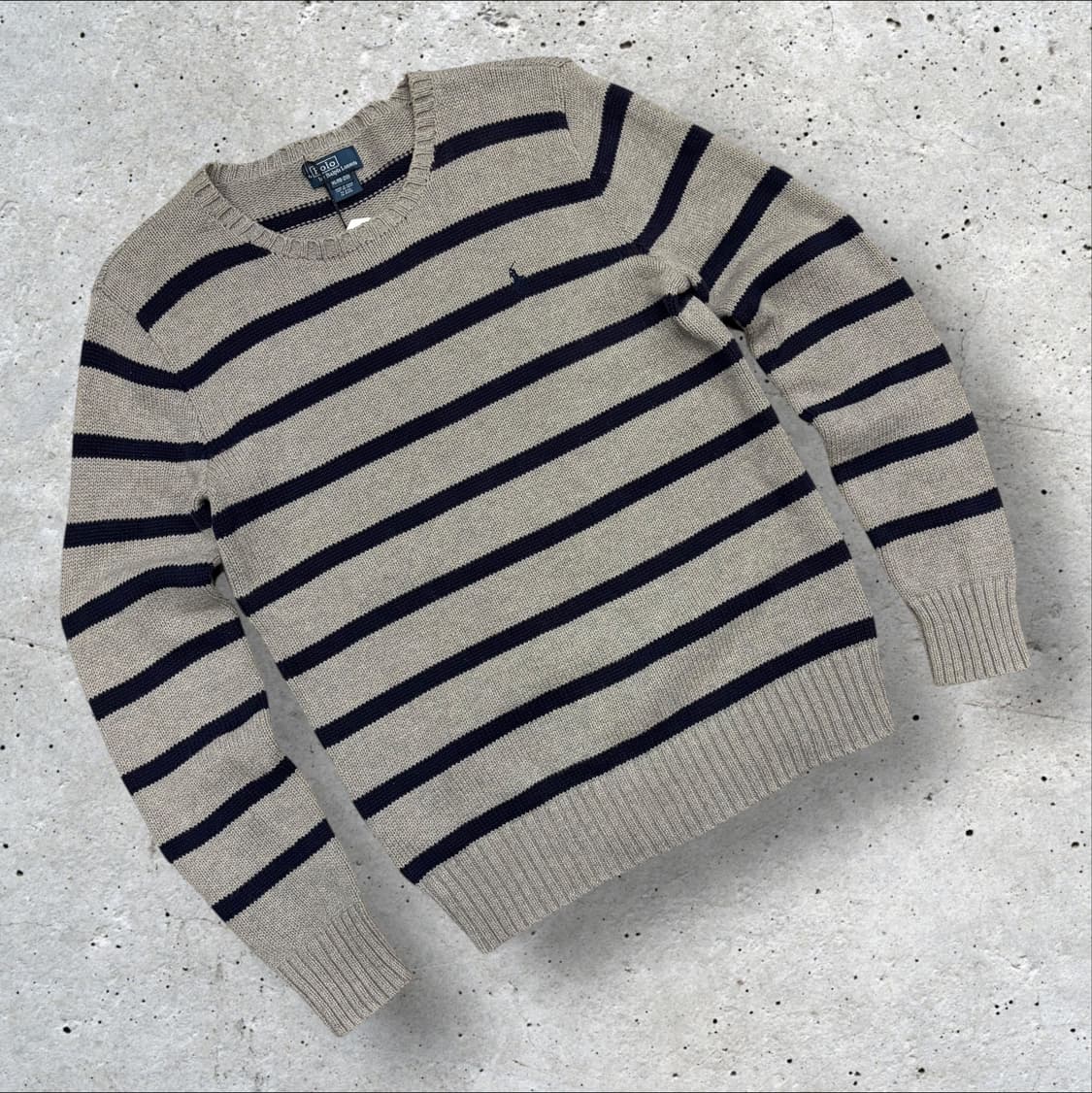 [XL] 폴로 랄프로렌 엘보패치 스트라이프 니트 긴팔 B652 상품이미지1