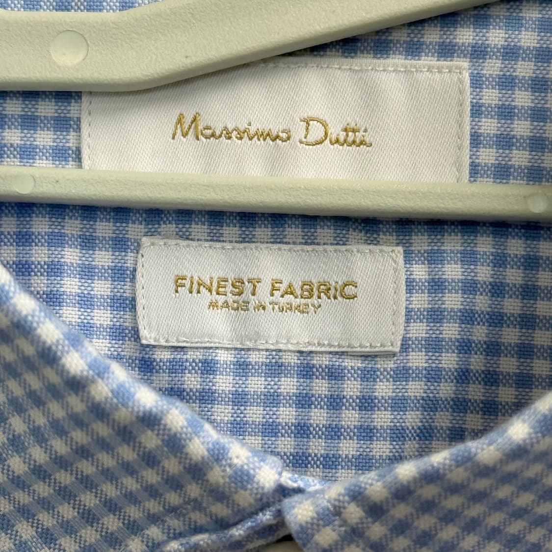 Massimo Dutti 마시모두띠 깅엄 체크 블루 셔츠 L 상품이미지2
