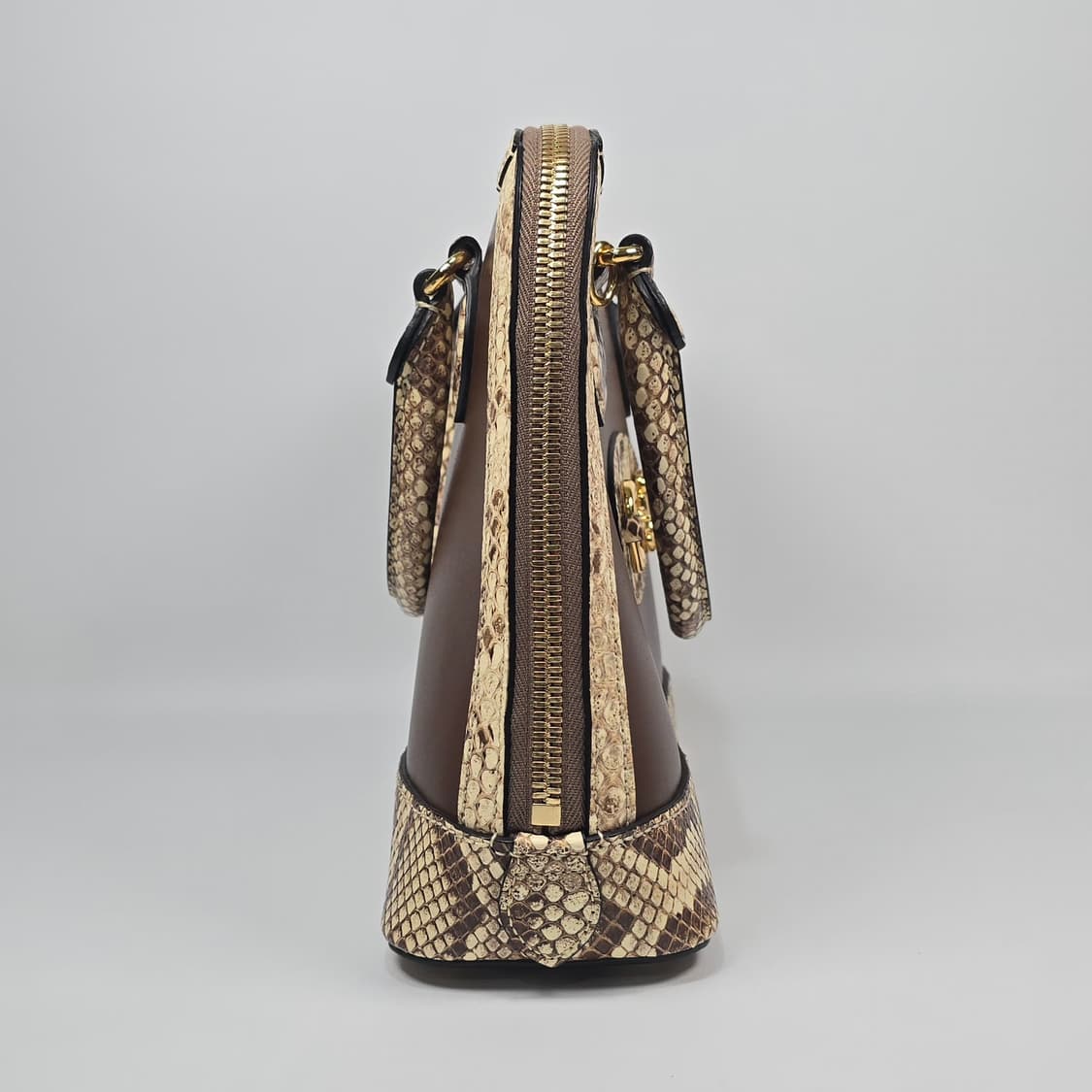 구찌 스몰 레더 파이톤 트리밍 홀스빗 1955 탑 핸들 토트 겸 숄더백 상품이미지5