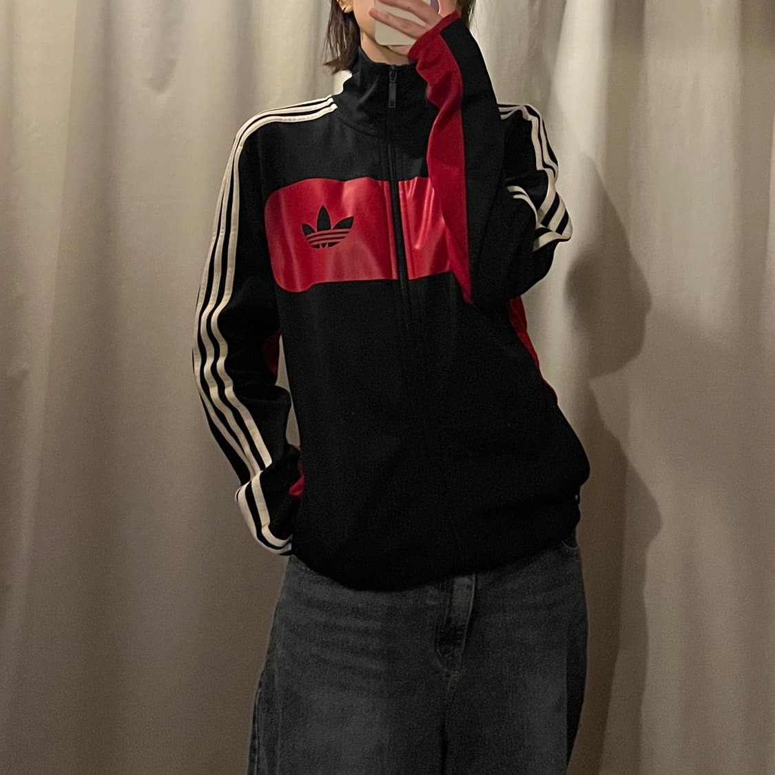 아디다스 삼선 트랙탑 네이비 레드 상품이미지1