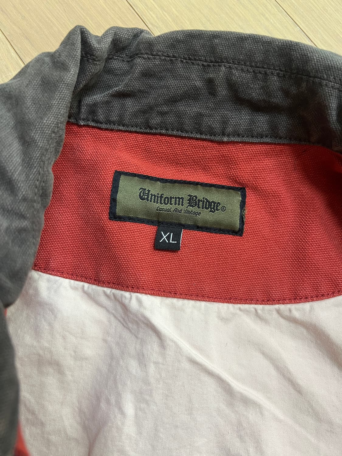 유니폼브릿지 옥스포드 워크 집업 자켓 (레드) 상품이미지7