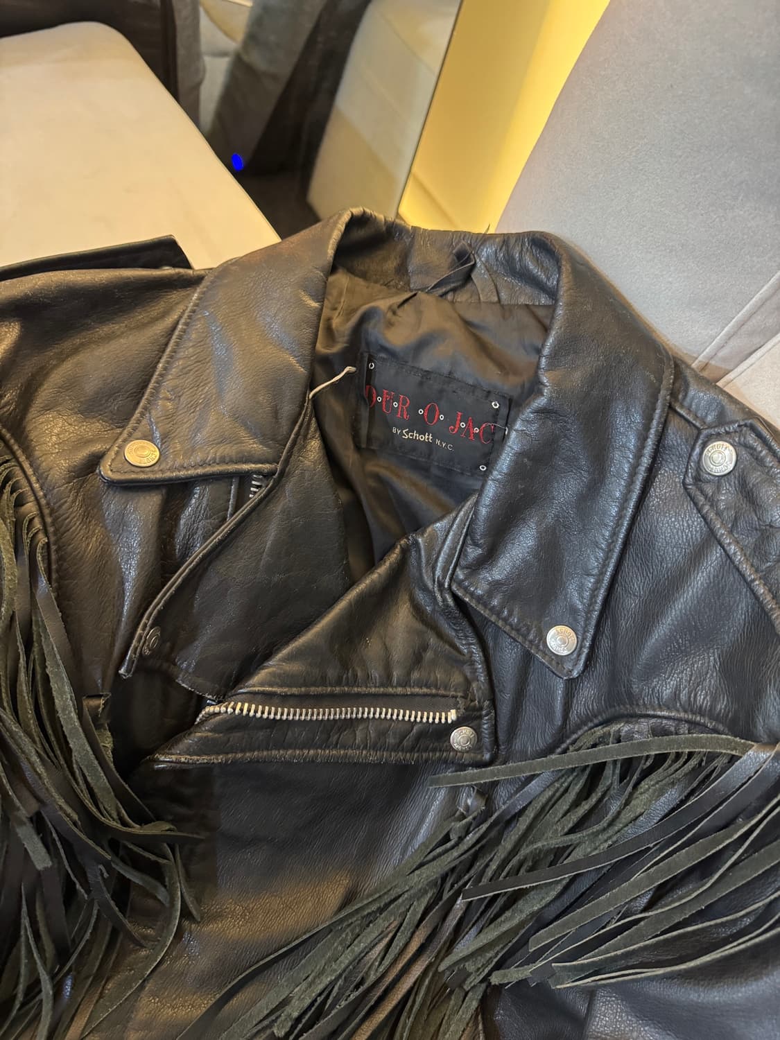 Schott 프린지 가죽 자켓 XL 상품이미지2