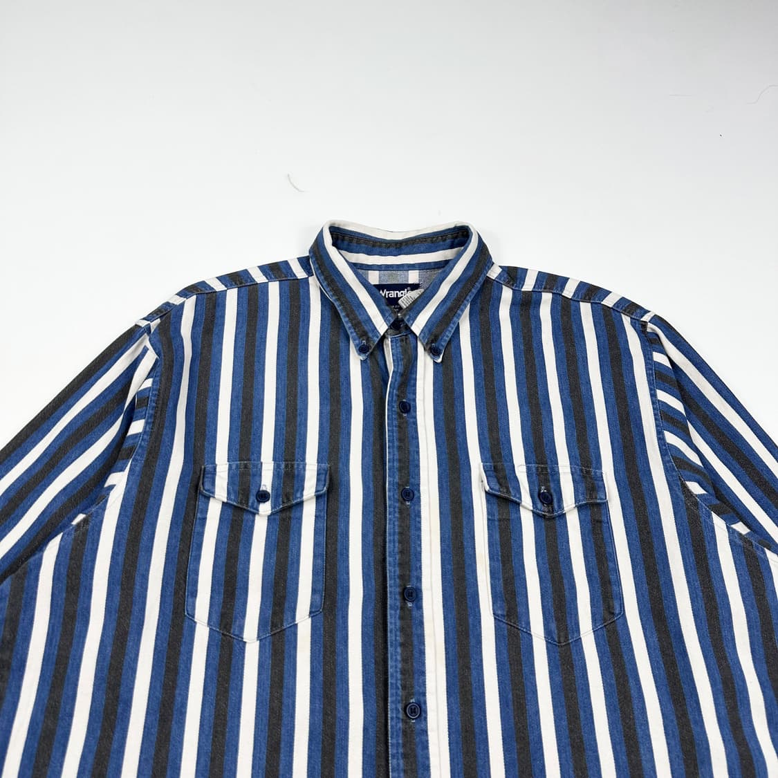 90s 랭글러 빈티지 웨스턴 스트라이프 셔츠 2XL 상품이미지2