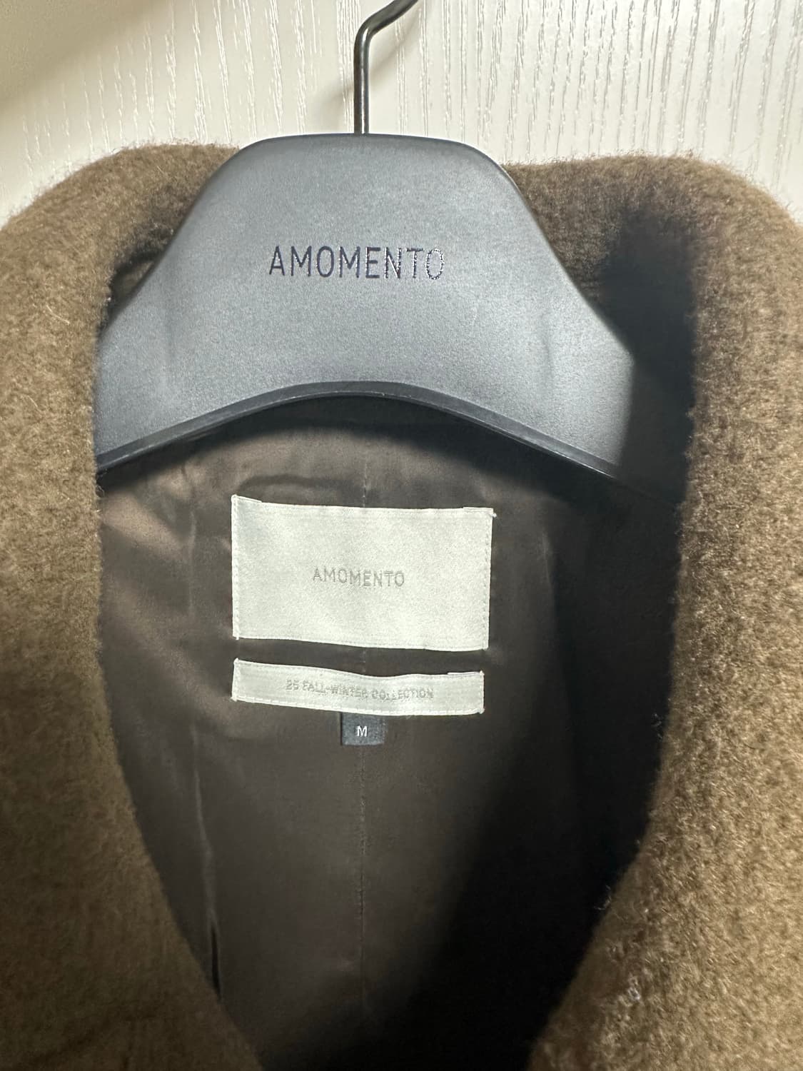 [M] 아모멘토 래글런 하프코트 브라운 상품이미지5