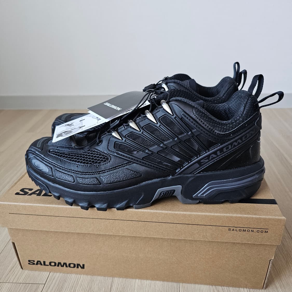 290 새제품) 살로몬 ACS 프로 블랙 트레일 등산화 운동화 여름 남자 상품이미지1