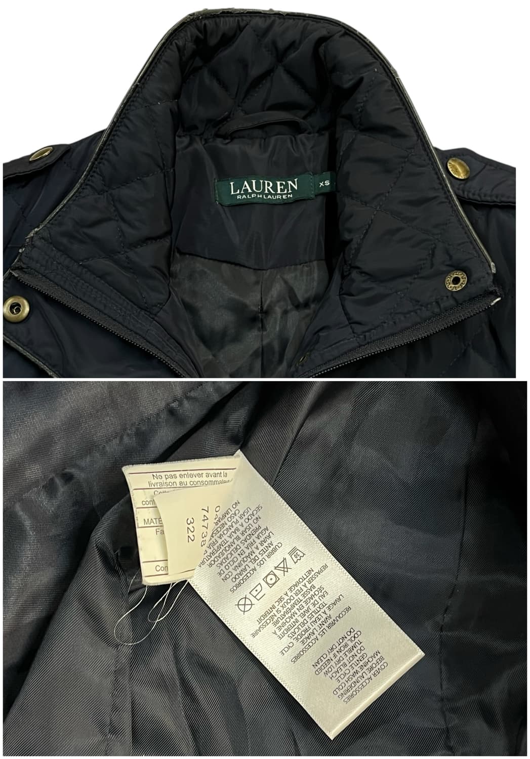 랄프로렌 퀄팅 후드 자켓 네이비 XS  #csz2135 상품이미지5