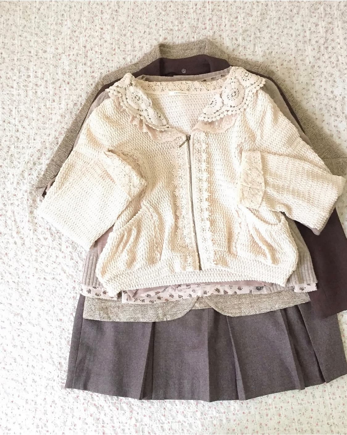 마루빈티지 레이스 카라집업 쿠루미 모리걸 상품이미지1