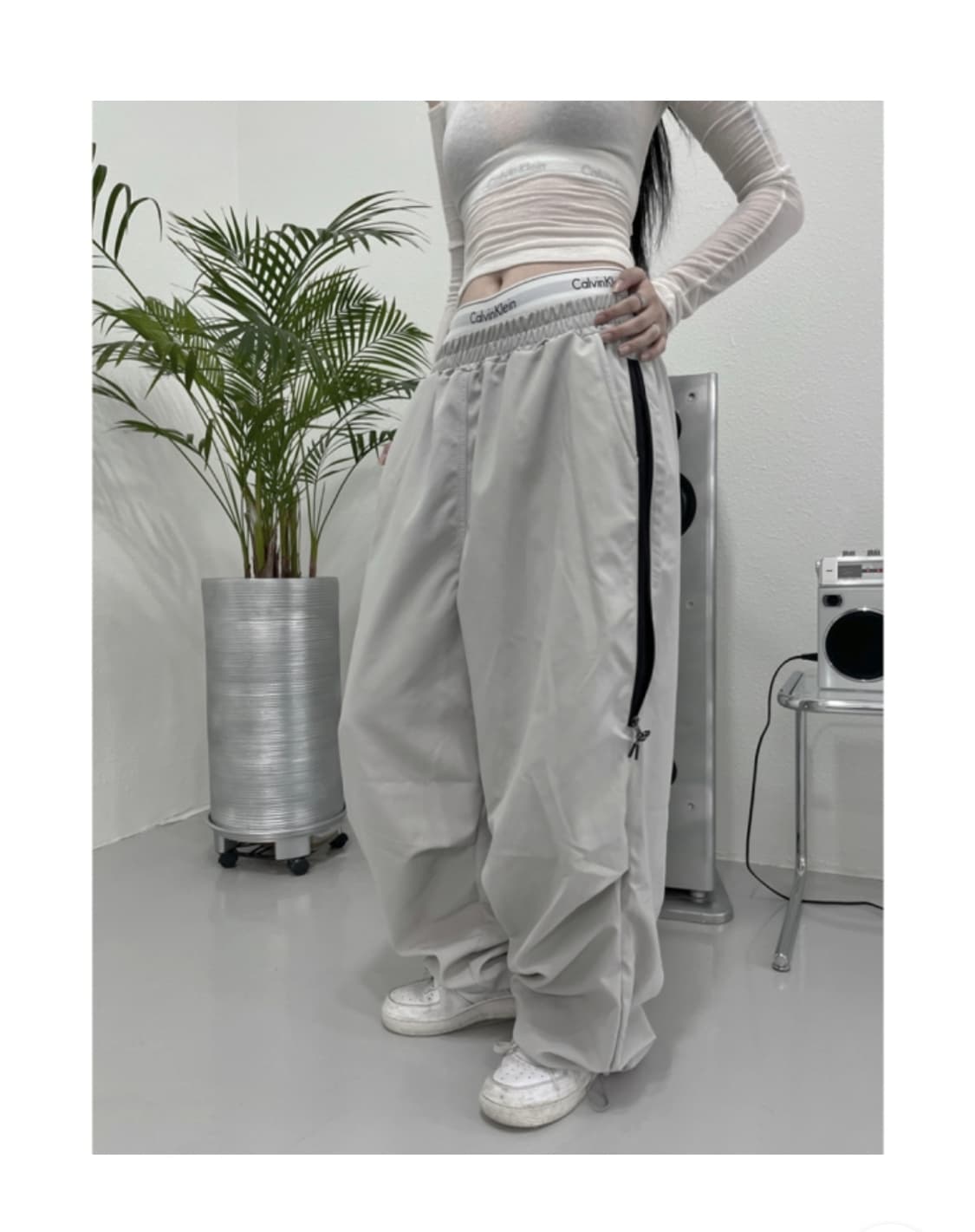 side zipper color pants (gray) 상품이미지2