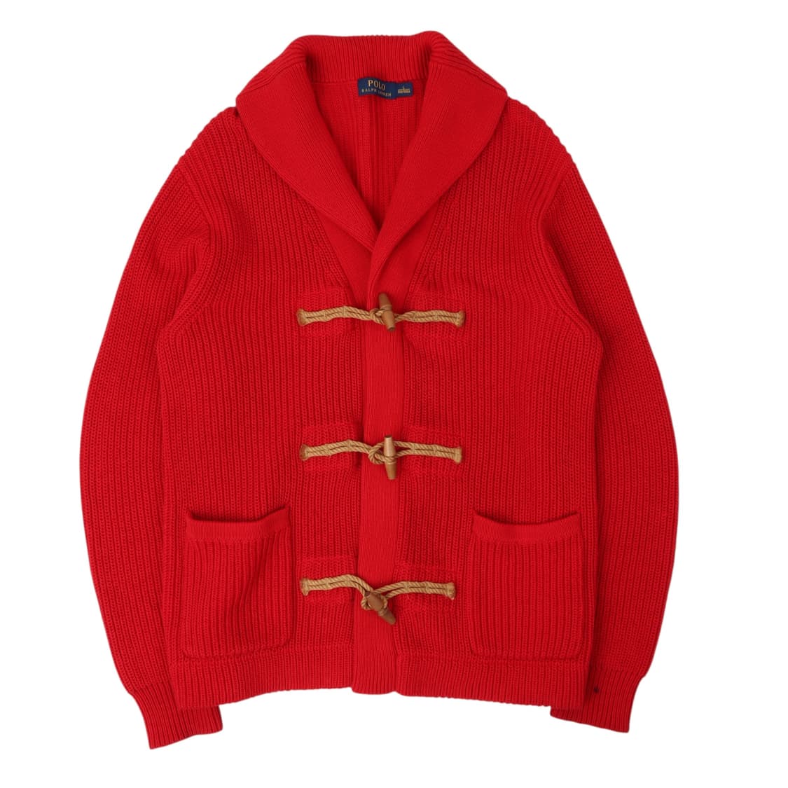 폴로 랄프로렌 레드 더플 가디건 상품이미지1