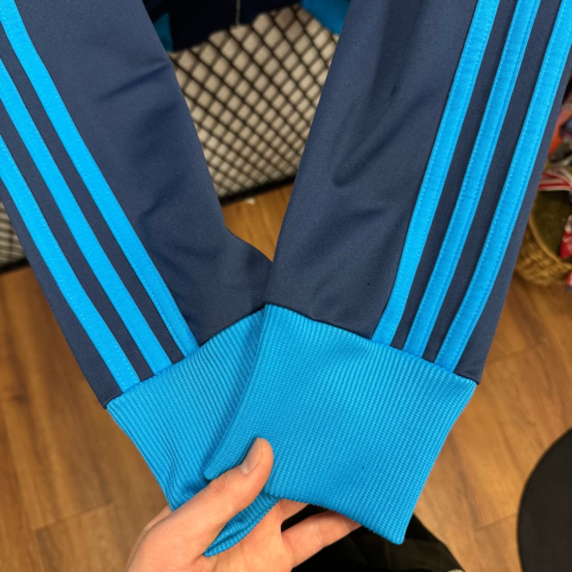 00s 아디다스 트랙자켓 전면 레터링 로고 포인트 네이비 블루 상품이미지8