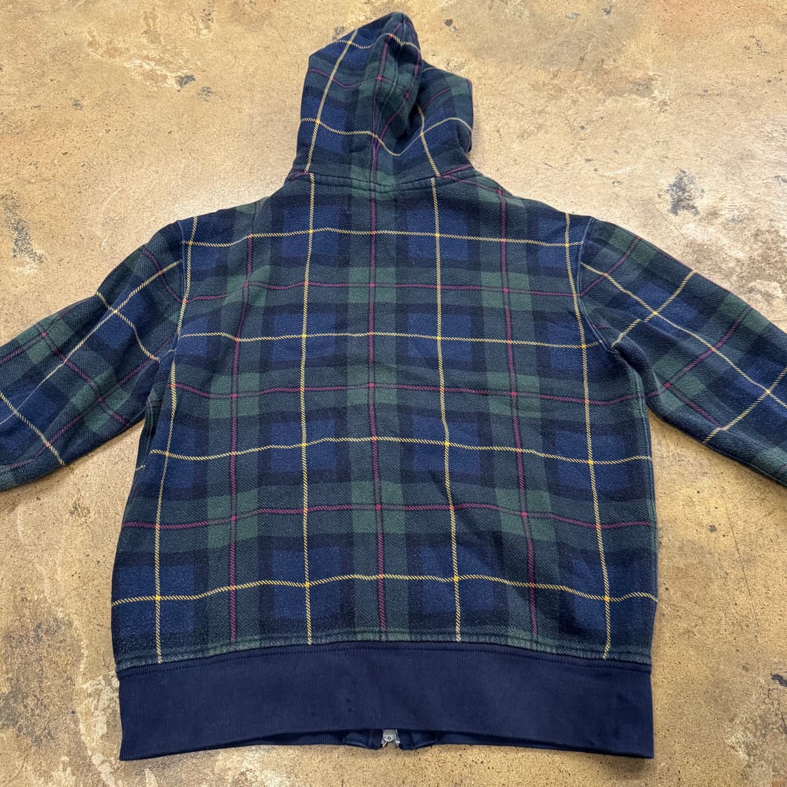 폴로 랄프로렌 그린 네이비 골드 빅포니 체크 후드집업 상품이미지4