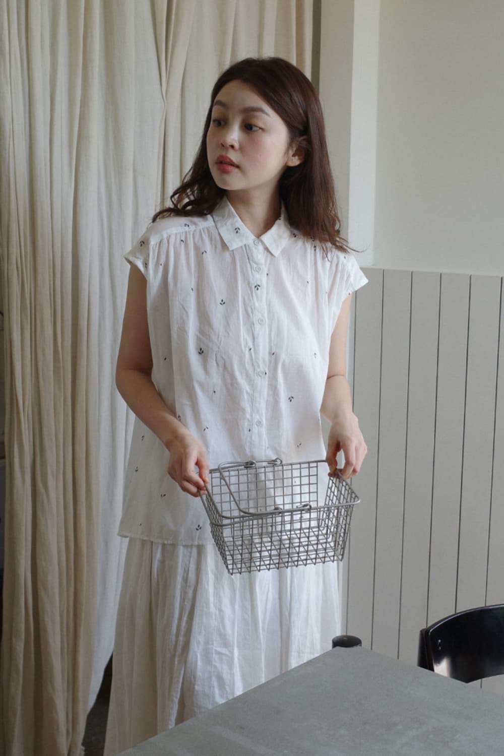 summer leaf pattern loose blouse 상품이미지2
