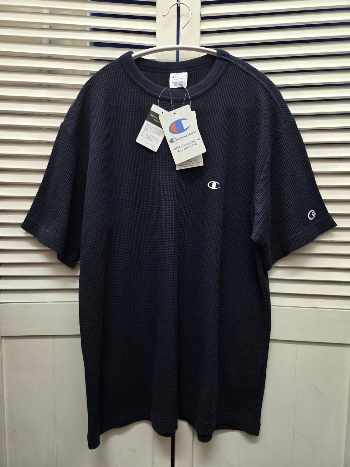 챔피온 네이비 와플 티셔츠 상품이미지1