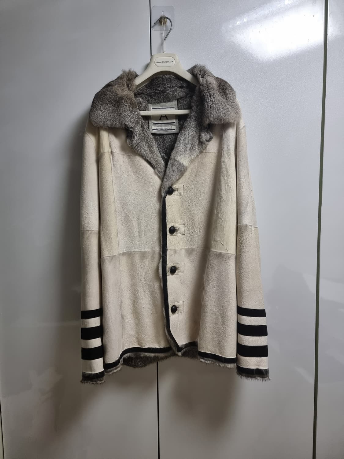 안드레아 폼필리오 스웨이드 가죽 시어링 무스탕 상품이미지7