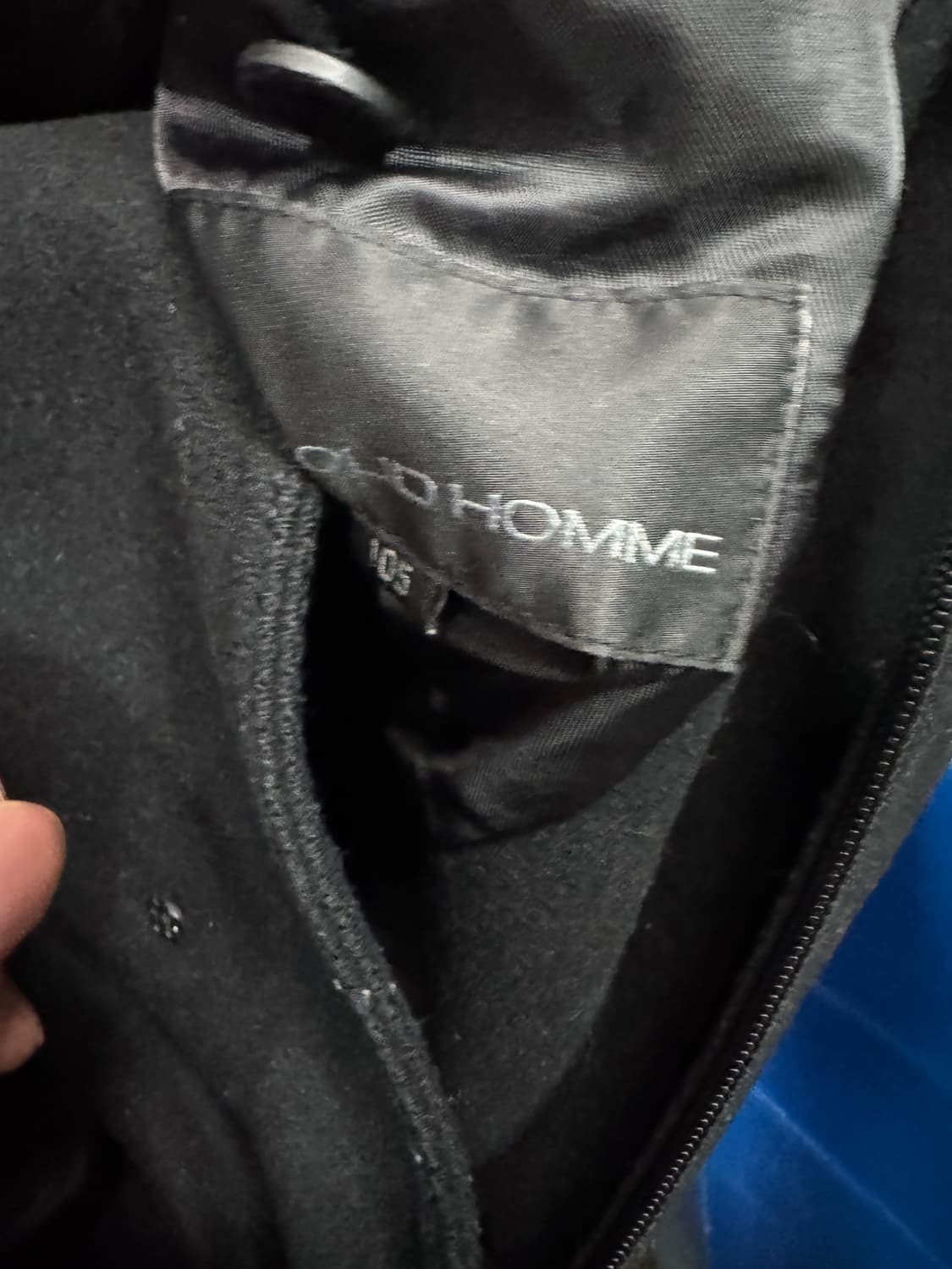 희귀!! 솔리드옴므 허리 스트링 울 집업 후드 코트 M 블랙 우영미 상품이미지5