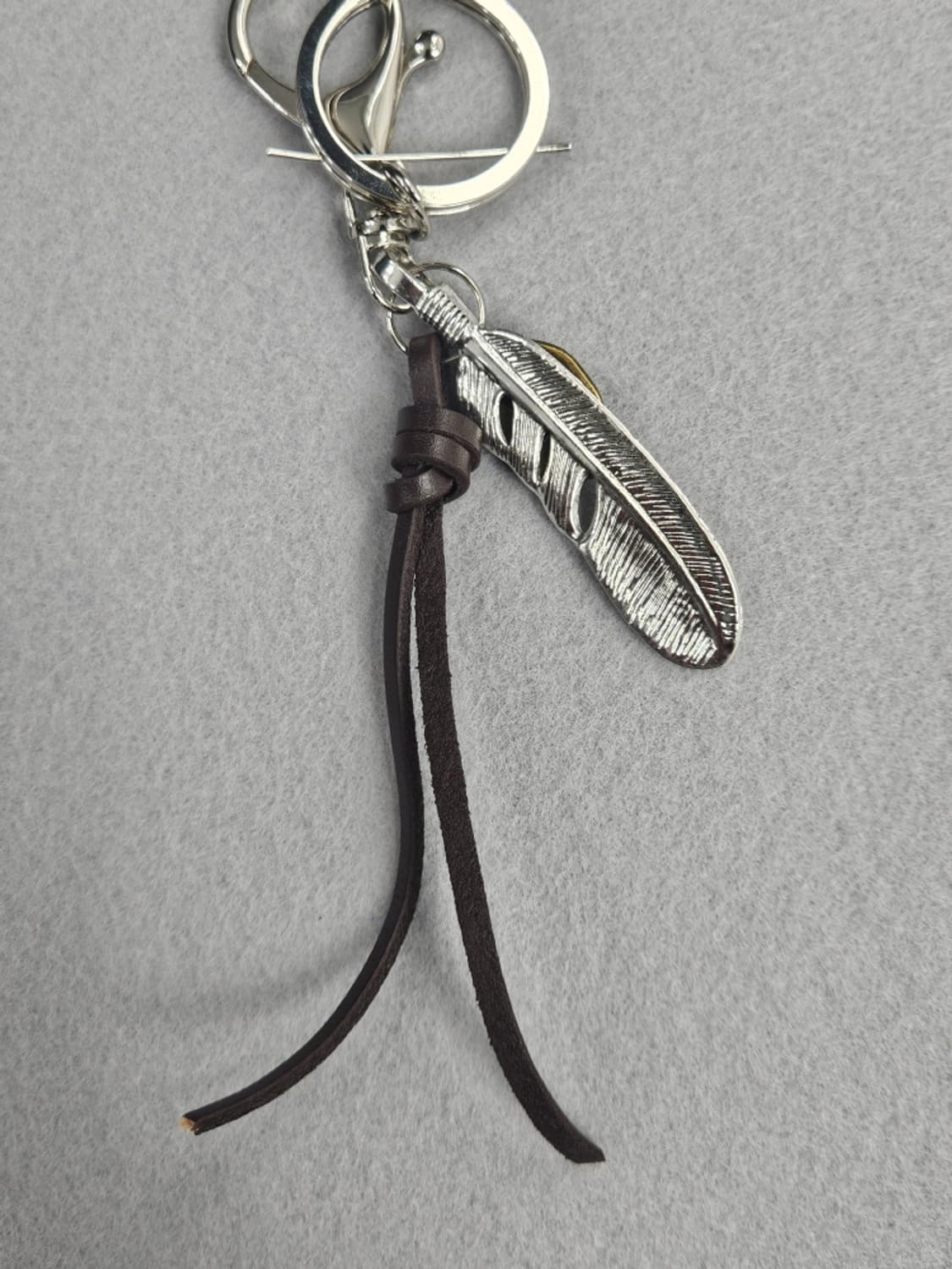 핸드메이드 레더스트링 터키석 메탈페더 키링 ( OS ) / 11530 상품이미지6