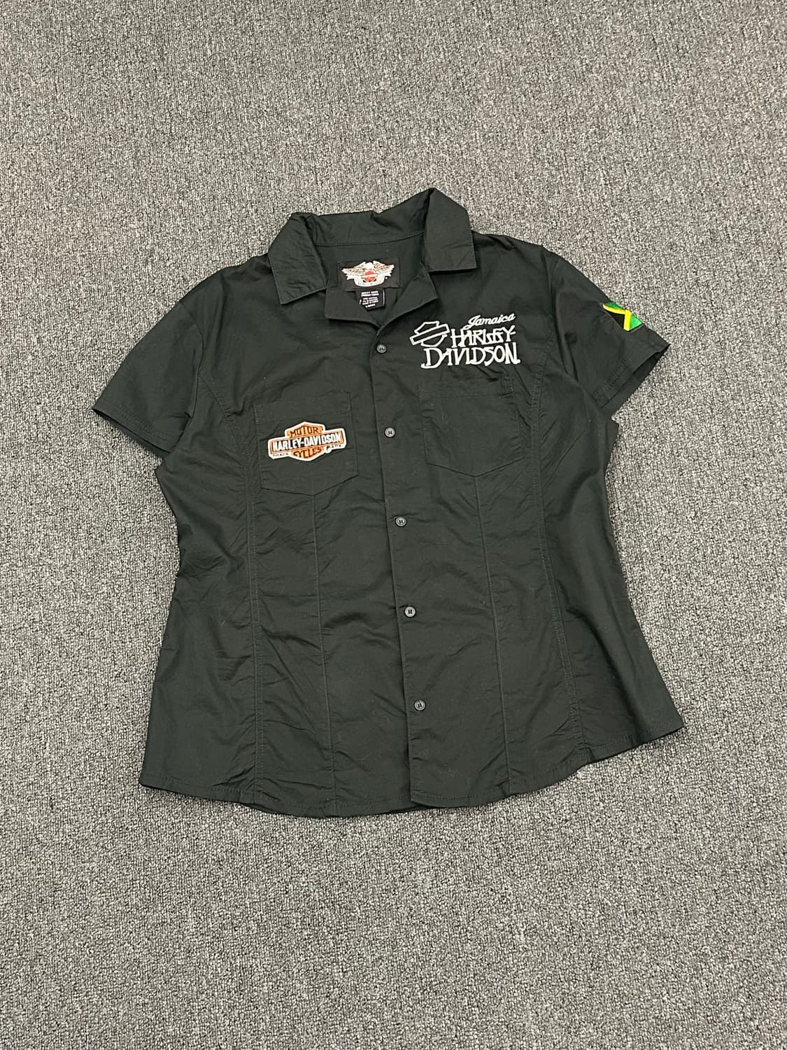  L)할리데이비슨 빈티지 자수 패치 여성 반팔셔츠 상품이미지1