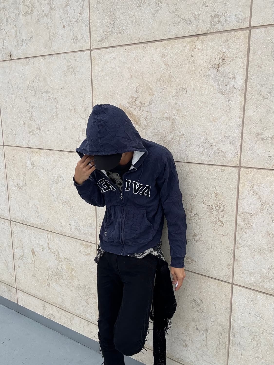 “Avirex” Y2K Mood Navy Hoodie zip Up 상품이미지4