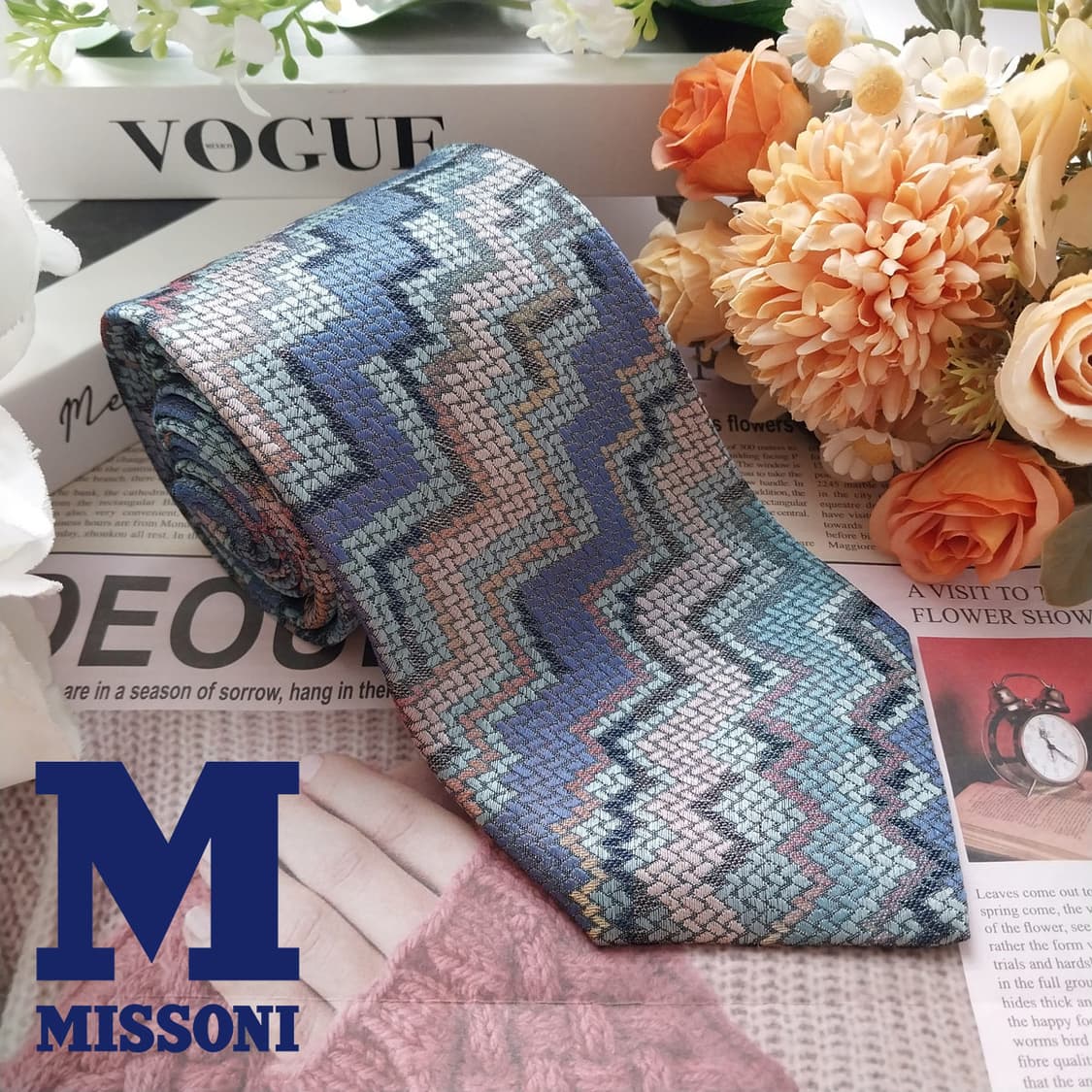 미쏘니 실크 혼방 지그재그 텍스처 넥타이 9.5cm A+등급 A1906
 상품이미지2